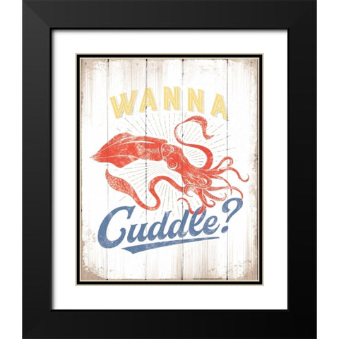 Wanna Cuddle Black Modern Wood Framed Art Print with Double Matting by Brando, JJ