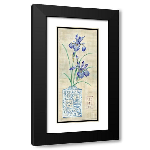 Asian Floral 1 Black Modern Wood Framed Art Print with Double Matting by Lake, Claire