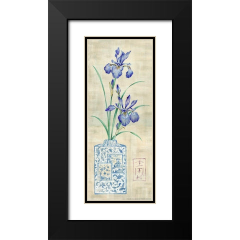 Asian Floral 1 Black Modern Wood Framed Art Print with Double Matting by Lake, Claire