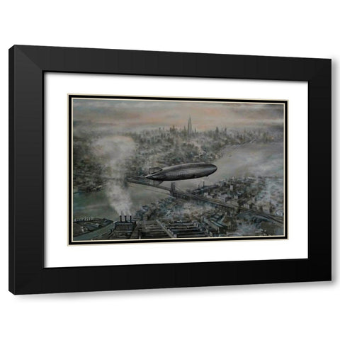 Zeppelin Black Modern Wood Framed Art Print with Double Matting by Gipe, L.