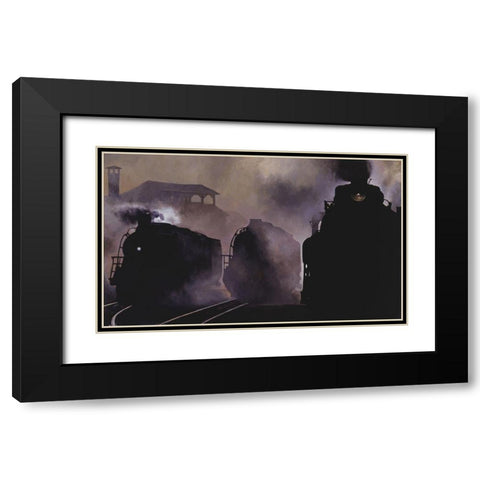 Power Of Three Black Modern Wood Framed Art Print with Double Matting by Gipe, L.