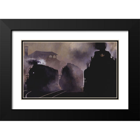 Power Of Three Black Modern Wood Framed Art Print with Double Matting by Gipe, L.