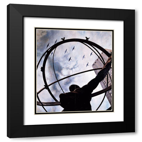 Atlas Black Modern Wood Framed Art Print with Double Matting by Gipe, L.