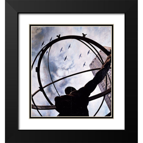 Atlas Black Modern Wood Framed Art Print with Double Matting by Gipe, L.