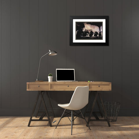 Departing Black Modern Wood Framed Art Print with Double Matting by Gipe, L.