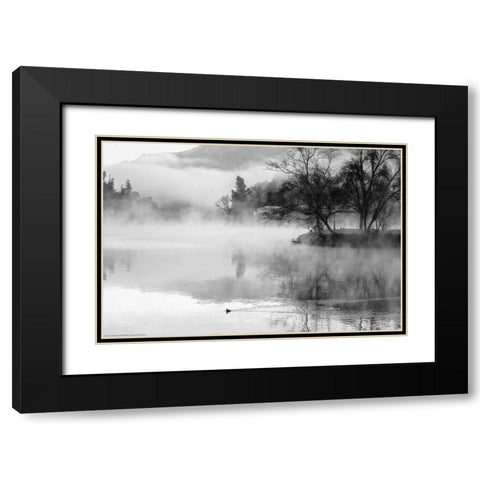 Fog On The Lake 2 Black Modern Wood Framed Art Print with Double Matting by Linden, Sally
