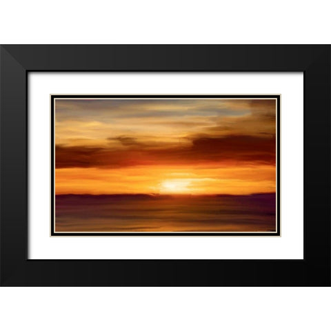 Ocean 2 Black Modern Wood Framed Art Print with Double Matting by Linden, Sally