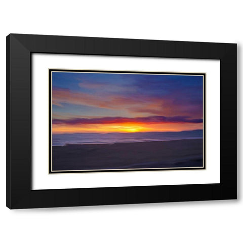 Ocean 9 Black Modern Wood Framed Art Print with Double Matting by Linden, Sally