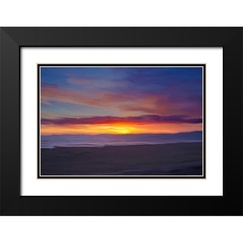 Ocean 9 Black Modern Wood Framed Art Print with Double Matting by Linden, Sally