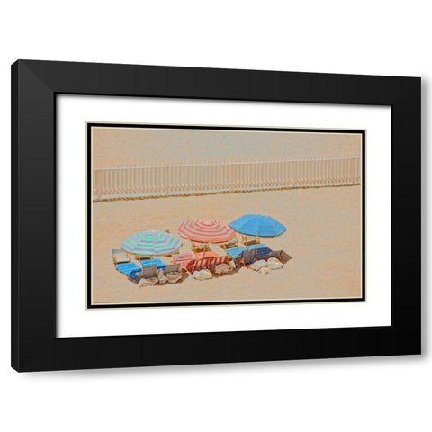 Umbrellas 3 Black Modern Wood Framed Art Print with Double Matting by Linden, Sally