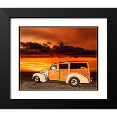 Tan Wody Black Modern Wood Framed Art Print with Double Matting by Linden, Sally