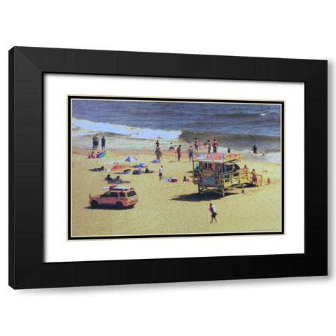 Beach Black Modern Wood Framed Art Print with Double Matting by Linden, Sally