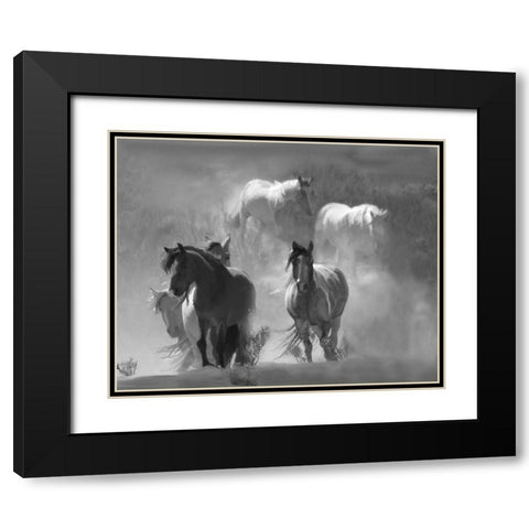 Choctaw Run Black Modern Wood Framed Art Print with Double Matting by Linden, Sally