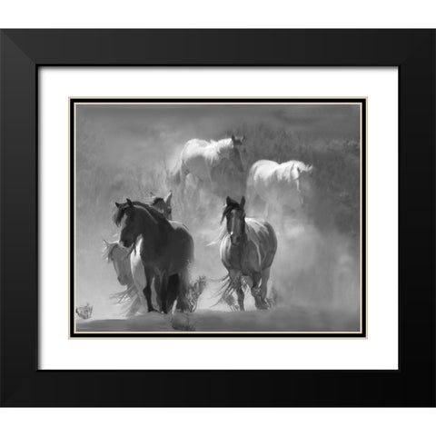 Choctaw Run Black Modern Wood Framed Art Print with Double Matting by Linden, Sally