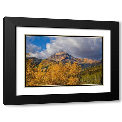 Mountians In The Fall Black Modern Wood Framed Art Print with Double Matting by Linden, Sally