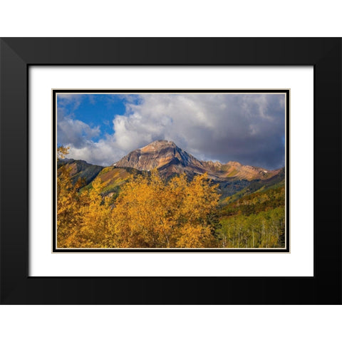 Mountians In The Fall Black Modern Wood Framed Art Print with Double Matting by Linden, Sally