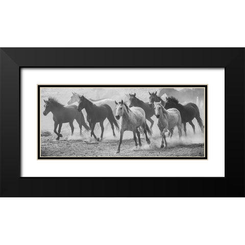 Running Wild Black Modern Wood Framed Art Print with Double Matting by Linden, Sally