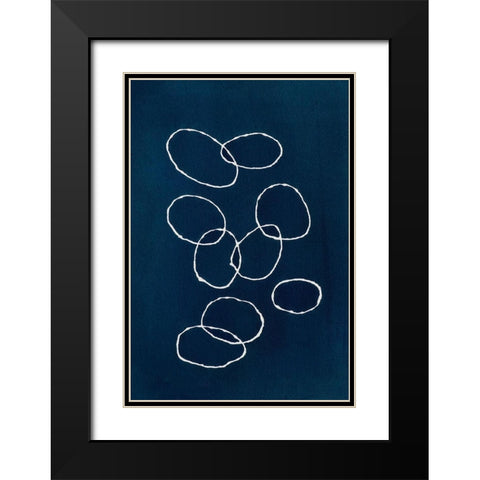 Circles Black Modern Wood Framed Art Print with Double Matting by Van, Laura