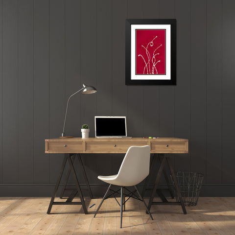 A Spot Of Red Black Modern Wood Framed Art Print with Double Matting by Van, Laura