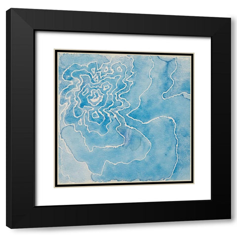 Blue Smiles Black Modern Wood Framed Art Print with Double Matting by Van, Laura