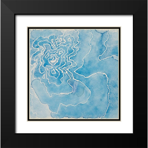Blue Smiles Black Modern Wood Framed Art Print with Double Matting by Van, Laura