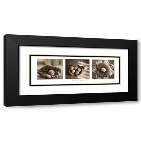 Tradition Triptych W Border Black Modern Wood Framed Art Print with Double Matting by Messer, Judy B.