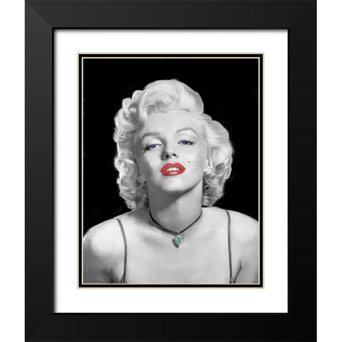 Look Of Love Emerald Heart Black Modern Wood Framed Art Print with Double Matting by Michaels, Jerry