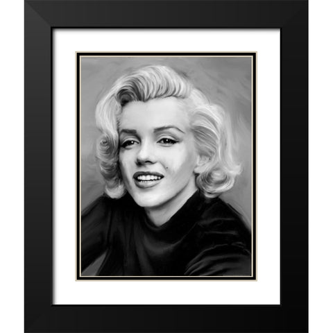 Smile Black Modern Wood Framed Art Print with Double Matting by Michaels, Jerry