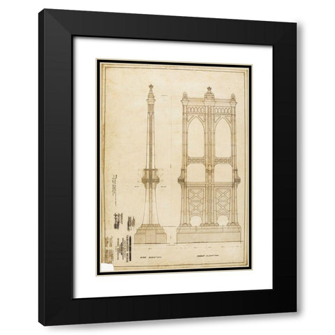 B And T Black Modern Wood Framed Art Print with Double Matting by MTA