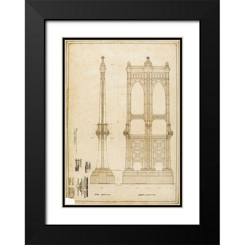 B And T Black Modern Wood Framed Art Print with Double Matting by MTA