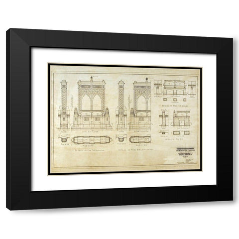 B And T 2 Black Modern Wood Framed Art Print with Double Matting by MTA