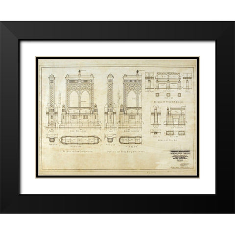 B And T 2 Black Modern Wood Framed Art Print with Double Matting by MTA
