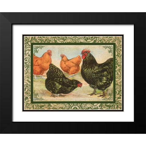 Chicken 2 Black Modern Wood Framed Art Print with Double Matting by Nobleworks, Inc.