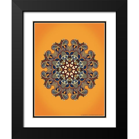 Mandala 1 Black Modern Wood Framed Art Print with Double Matting by Nobleworks, Inc.