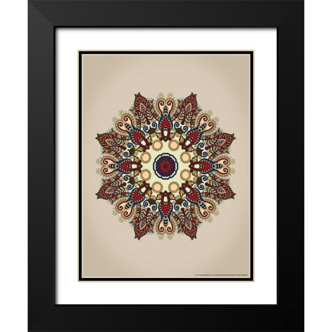 Mandala 2 Black Modern Wood Framed Art Print with Double Matting by Nobleworks, Inc.