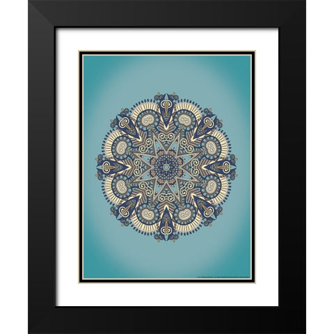 Mandala 3 Black Modern Wood Framed Art Print with Double Matting by Nobleworks, Inc.