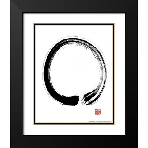 Zen 1 Black Modern Wood Framed Art Print with Double Matting by Nobleworks, Inc.