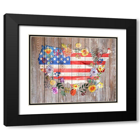 Flag 1 Black Modern Wood Framed Art Print with Double Matting by Nobleworks, Inc.