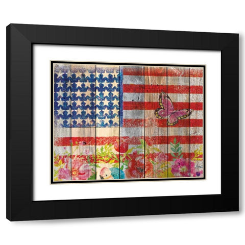Flag 3 Black Modern Wood Framed Art Print with Double Matting by Nobleworks, Inc.
