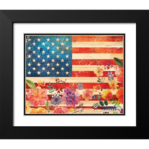 Flag 5 Black Modern Wood Framed Art Print with Double Matting by Nobleworks, Inc.