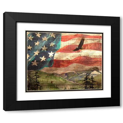 Flag 7 Black Modern Wood Framed Art Print with Double Matting by Nobleworks, Inc.