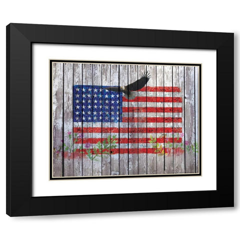 Flag 9 Black Modern Wood Framed Art Print with Double Matting by Nobleworks, Inc.