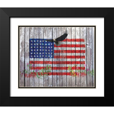 Flag 9 Black Modern Wood Framed Art Print with Double Matting by Nobleworks, Inc.