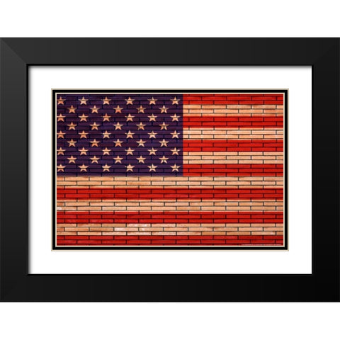 Flag 13 Black Modern Wood Framed Art Print with Double Matting by Nobleworks, Inc.