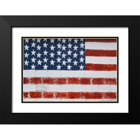 Flag 14 Black Modern Wood Framed Art Print with Double Matting by Nobleworks, Inc.