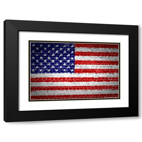 Flag 15 Black Modern Wood Framed Art Print with Double Matting by Nobleworks, Inc.