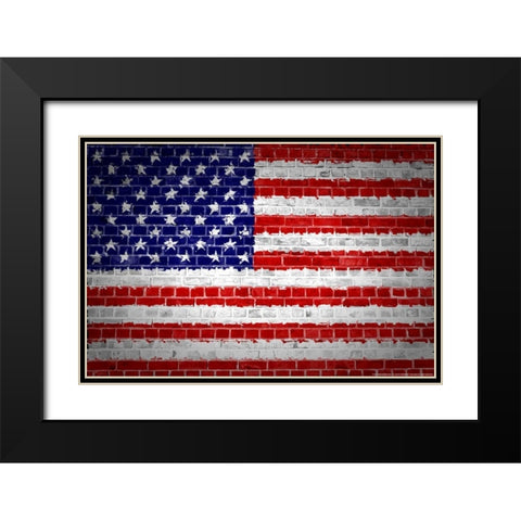 Flag 15 Black Modern Wood Framed Art Print with Double Matting by Nobleworks, Inc.