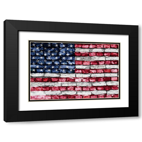 Flag 17 Black Modern Wood Framed Art Print with Double Matting by Nobleworks, Inc.