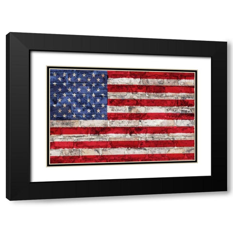 Flag 20 Black Modern Wood Framed Art Print with Double Matting by Nobleworks, Inc.