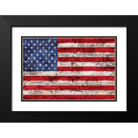 Flag 20 Black Modern Wood Framed Art Print with Double Matting by Nobleworks, Inc.